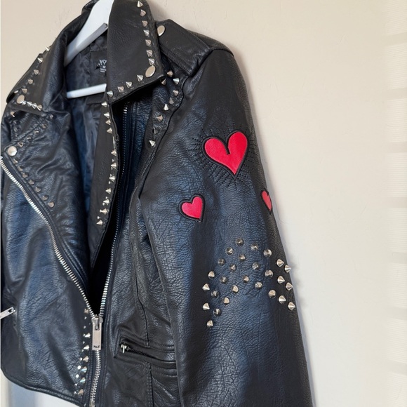 Wow Couture Have the Rad Vibes Faux Leather Moto Jacket Studded Women’s Medium - Picture 8 of 12